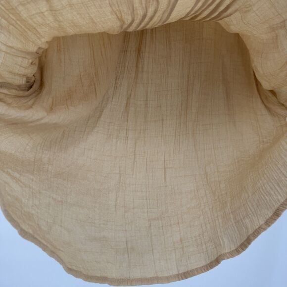 Notations Beige Tan Boho Lace Up Blouse Top Size 2X Plus Rayon - Picture 7 of 10